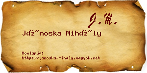 Jánoska Mihály névjegykártya